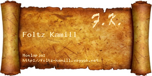 Foltz Kamill névjegykártya